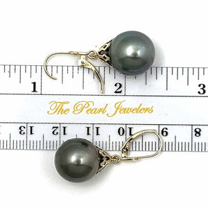 Large Baroque Tahitian Pearl Flower Petal Leverback Earrings – 14k Yellow Gold