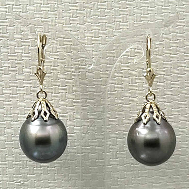 Large Baroque Tahitian Pearl Flower Petal Leverback Earrings – 14k Yellow Gold