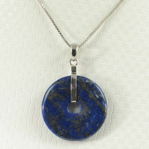 Large Blue Lapis Donut Pendant