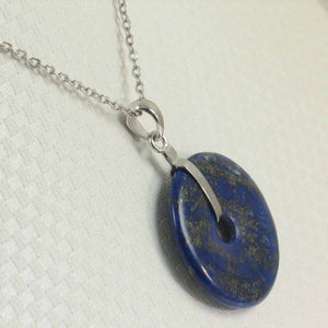 Large Blue Lapis Donut Pendant