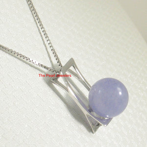 10 mm Lavender Jade Sterling Silver Pendant