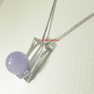 10 mm Lavender Jade Sterling Silver Pendant