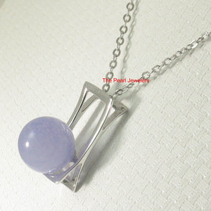 10 mm Lavender Jade Sterling Silver Pendant