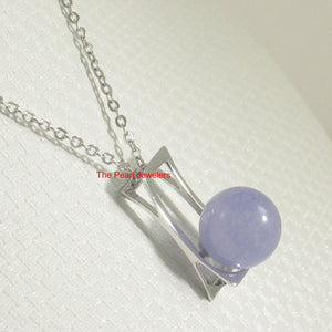10 mm Lavender Jade Sterling Silver Pendant