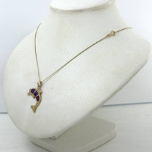 Load image into Gallery viewer, Lavender Jade Dolphin 14k Gold Pendant