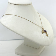Load image into Gallery viewer, Lavender Jade Dolphin 14k Gold Pendant