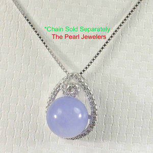 Lavender Jade Raindrop Flower Pendant