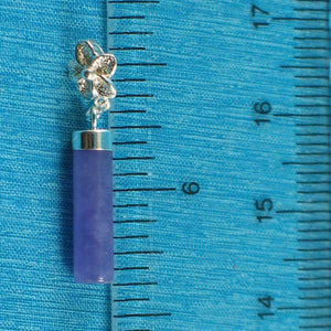 Lavender Jade Tube Pendant with Plumeria Bale