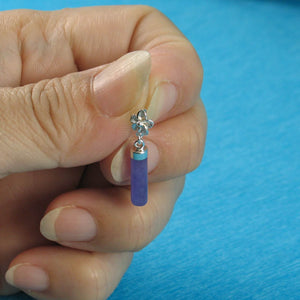 Lavender Jade Tube Pendant with Plumeria Bale