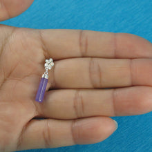 Load image into Gallery viewer, Lavender Jade Tube Pendant with Plumeria Bale