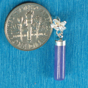 Lavender Jade Tube Pendant with Plumeria Bale