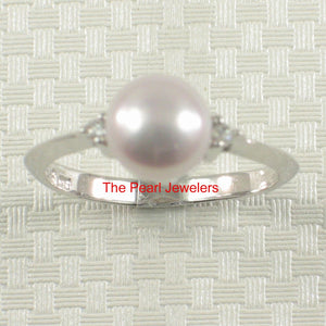 Solid Silver .925 Lavender-Pearl Solitaire CZ Ring