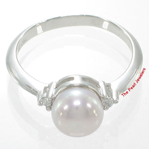 Solid Silver .925 Lavender-Pearl Solitaire CZ Ring