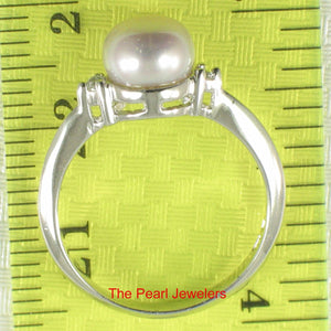 Solid Silver .925 Lavender-Pearl Solitaire CZ Ring