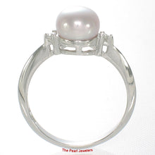 Load image into Gallery viewer, Solid Silver .925 Lavender-Pearl Solitaire CZ Ring