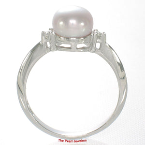 Solid Silver .925 Lavender-Pearl Solitaire CZ Ring