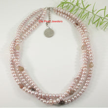 Load image into Gallery viewer, Lavender Roundel Pearl Twist Necklace with Sterling Silver