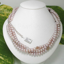 Load image into Gallery viewer, Lavender Roundel Pearl Twist Necklace with Sterling Silver