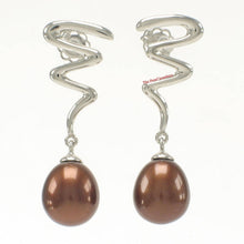 Load image into Gallery viewer, AAA 7.5–8 mm High Luster Chocolate Cultured Pearl Lightning Earrings