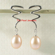 Load image into Gallery viewer, AAA 7.5–8 mm High Luster Peach Cultured Pearl Lightning Earrings