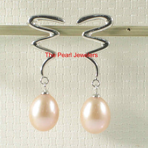 AAA 7.5–8 mm High Luster Peach Cultured Pearl Lightning Earrings