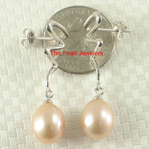 AAA 7.5–8 mm High Luster Peach Cultured Pearl Lightning Earrings