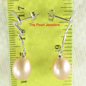 AAA 7.5–8 mm High Luster Peach Cultured Pearl Lightning Earrings