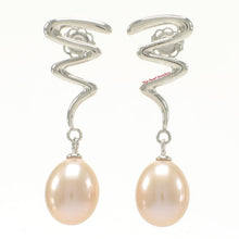 Load image into Gallery viewer, AAA 7.5–8 mm High Luster Peach Cultured Pearl Lightning Earrings