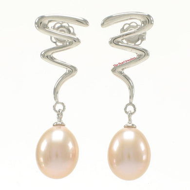 AAA 7.5–8 mm High Luster Peach Cultured Pearl Lightning Earrings