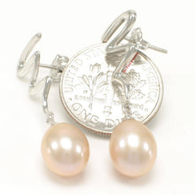 Load image into Gallery viewer, AAA 7.5–8 mm High Luster Peach Cultured Pearl Lightning Earrings