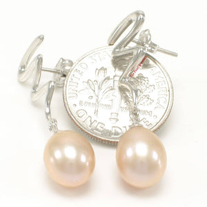 AAA 7.5–8 mm High Luster Peach Cultured Pearl Lightning Earrings