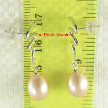 Load image into Gallery viewer, AAA 7.5–8 mm High Luster Peach Cultured Pearl Lightning Earrings