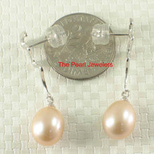 Load image into Gallery viewer, AAA 7.5–8 mm High Luster Peach Cultured Pearl Lightning Earrings
