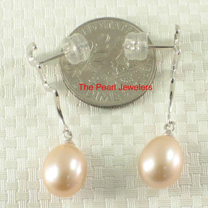 AAA 7.5–8 mm High Luster Peach Cultured Pearl Lightning Earrings