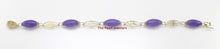 Load image into Gallery viewer, 14k Yellow Gold Four Partitions of “Longevity” Symbol Lavender Jade Bracelet