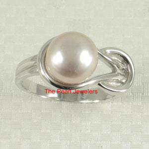 Solid Sterling Silver .925 Love-Knot Lavender Freshwater Pearl Ring