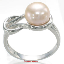 Load image into Gallery viewer, Solid Sterling Silver .925 Love-Knot Pink Freshwater Pearl Ring