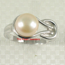 Load image into Gallery viewer, Solid Sterling Silver .925 Love-Knot Pink Freshwater Pearl Ring