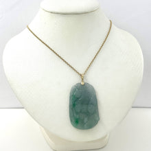 Load image into Gallery viewer, Lovely Hand Carved Horse Green Jade Pendant 14k Yellow Gold Bale