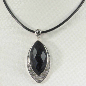 Faceted Marquise Blue Sandstone Pendant