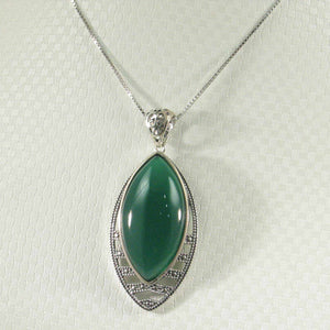 Marquise Green Agate Pendant