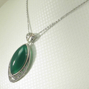 Marquise Green Agate Pendant