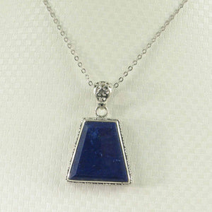Medium Trapezoid Blue Lapis Lazuli Pendant
