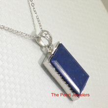 Load image into Gallery viewer, Mini Rectangle Lapis Lazuli Sterling Silver Pendant