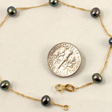 Load image into Gallery viewer, 14k Yellow Gold Mini Peacock Cultured Pearl Handcrafted Tin-Cup Bracelet