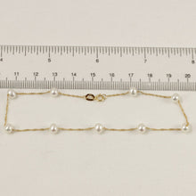 Load image into Gallery viewer, 14k Yellow Gold Mini White Cultured Pearl Handcrafted Tin-Cup Bracelet