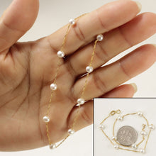 Load image into Gallery viewer, 14k Yellow Gold Mini White Cultured Pearl Handcrafted Tin-Cup Bracelet