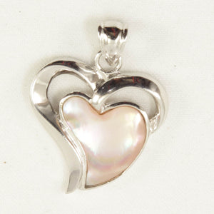Mother of Pearl Heart Sterling Silver Pendant