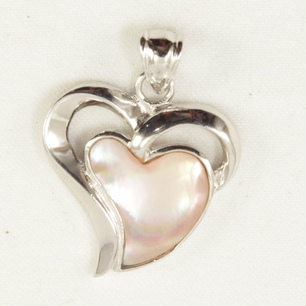 Mother of Pearl Heart Sterling Silver Pendant