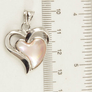 Mother of Pearl Heart Sterling Silver Pendant